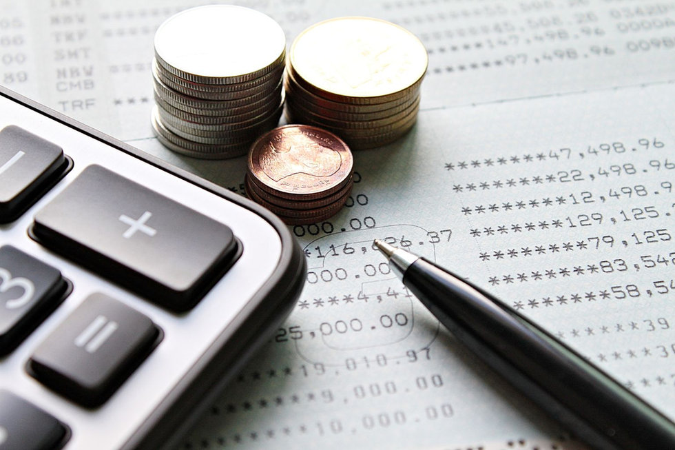 Calculator and financial documents