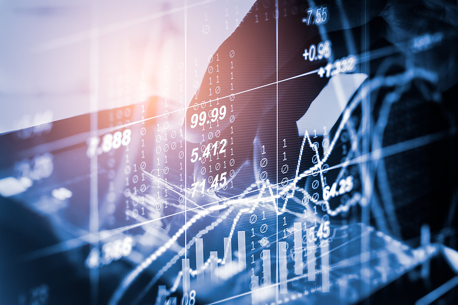 Financial data charts and market analysis