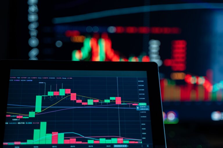 A stock market chart on a trading screen