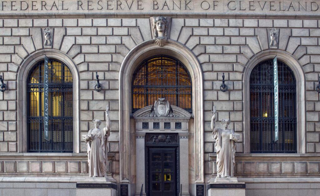 The Federal Reserve Bank of Cleveland building in Cleveland, Ohio